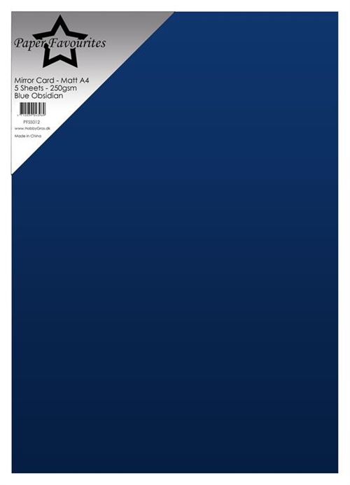 Paper Favourites mirror card mat blue obsiean A4 250g